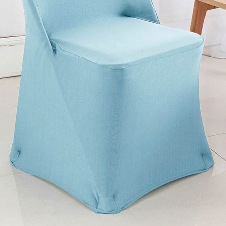 1 funda de silla de spandex azul bebé elástico para asiento plegable suave