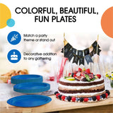 50 Count Dark Blue Paper Plates Durable Disposable Elegant Party Plates For Events 7"