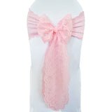 10 Pieces Pink Caspari Lace Chair Sashes for Elegant Event Seating Décor 9" x 108"