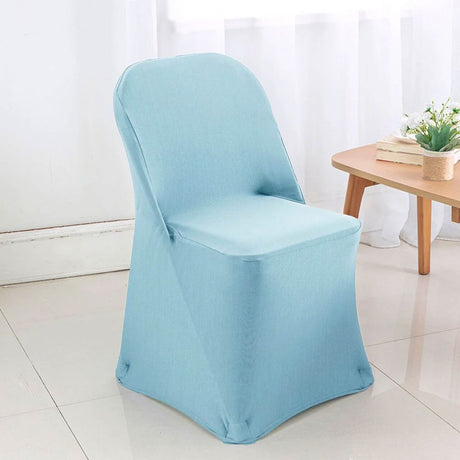 1 funda de silla de spandex azul bebé elástico para asiento plegable suave