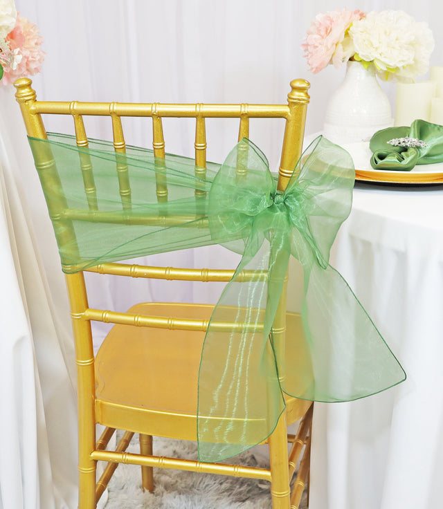 Organza Chair Sash 8x108 Clover Green