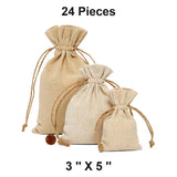 Linen Bag with Hemp Cord 3'' X 5'' Elegant