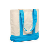 Chic Canvas Tote Bag with Two-Tone Accent 14 5/16" x 4 1/4" x 12 1/2"