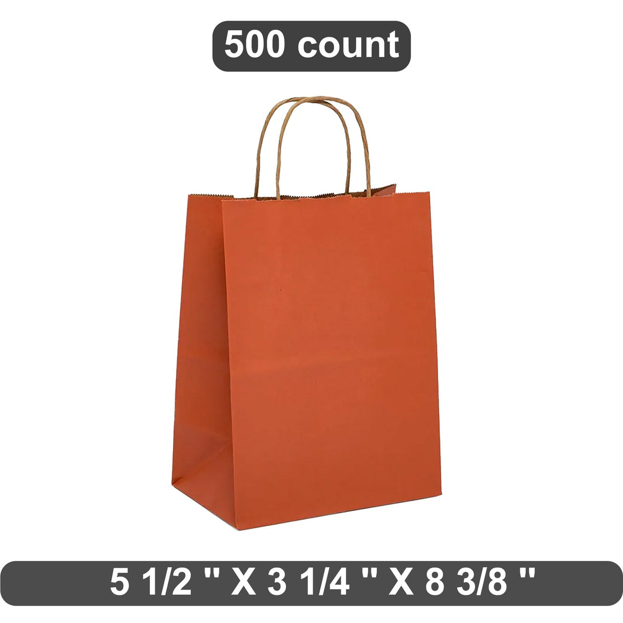 Tinted Kraft Shopping Bag Compact & Durable 5.5" x 3.25" x 8.375"