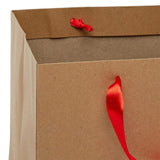 Large Kraft Euro Tote 16" x 6" x 12" Satin Ribbon Handles