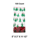 5” x 3” x 11.5” Holiday Cello Bags with Festive Patterns
