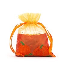 Pumpkin Taffeta Bags 5 '' x 6 1/2 '' Pumpkin Sheer Color 6 EACH / PACKAGE