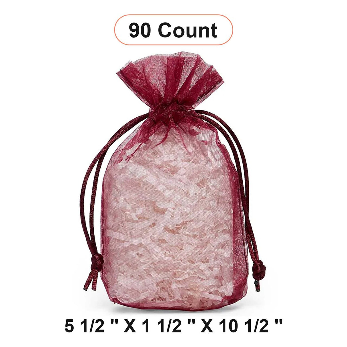 Flat Bottom Organza Bags 5 1/2''x11/2''x10 1/2'' for Jewelry and More