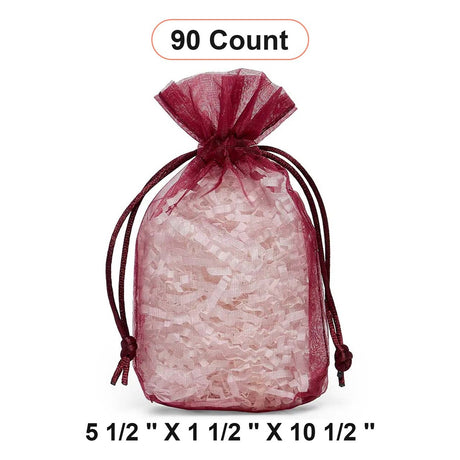 Flat Bottom Organza Bags 5 1/2''x11/2''x10 1/2'' for Jewelry and More