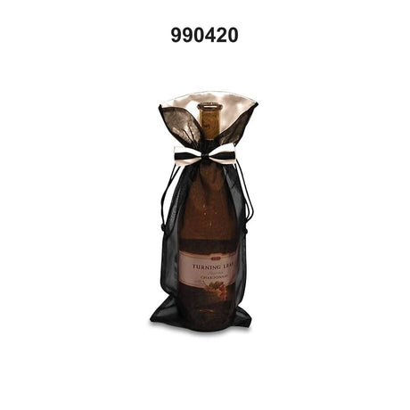 Stylish Bow Tie Organza Wine Bag 6" x 14"