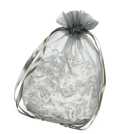 Wide Round Flat Bottom Organza Bags 6 1/2'' x 4'' x 7'' for Party Gifts