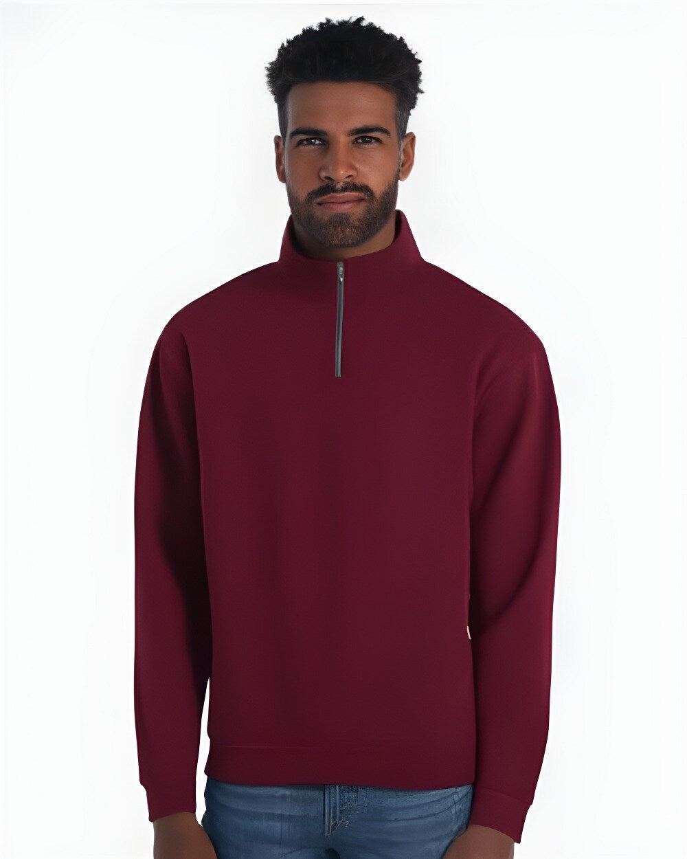 JERZEES® Nublend Cadet Collar Quarter-Zip Long Sleeve Sweatshirt