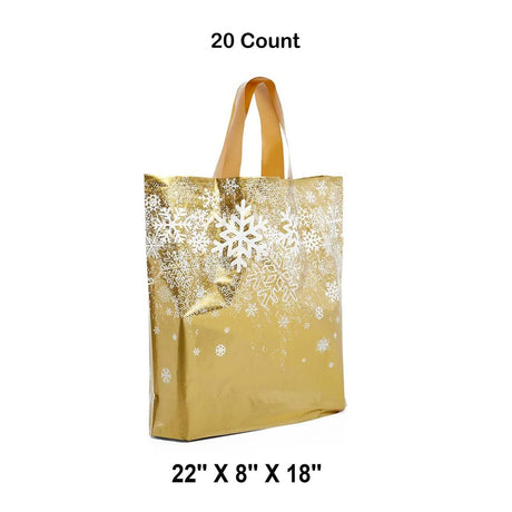Snowflake LDPE Bags 22” x 8” x 18” for Festive Wrapping