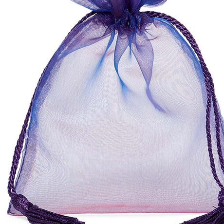 Jewel Tone Iridescent Sheer Tasseled Bags 3 1/2'' x 5'' for Jewelry