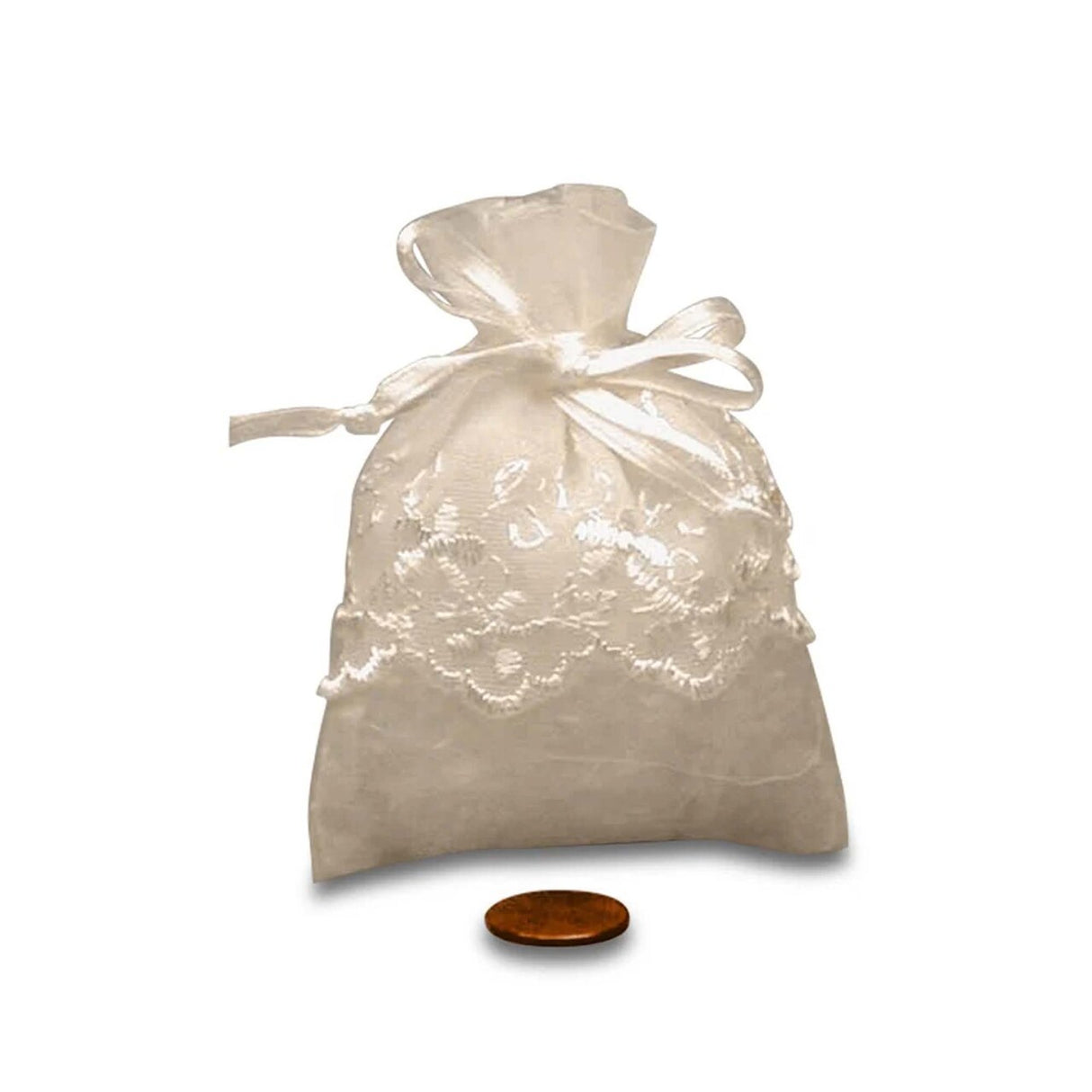 Small Embroidered Skirt Organza Bag 3'' x 4'' for Gifts