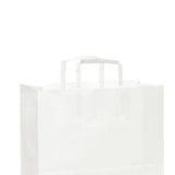 White Paper Bags with Flat Handles 12" x 7" x 12"