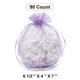Wide Round Flat Bottom Organza Bags 6 1/2'' x 4'' x 7'' for Favor Packaging