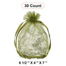 Wide Round Flat Bottom Organza Bags 6 1/2'' x 4'' x 7'' for Luxurious Wrapping