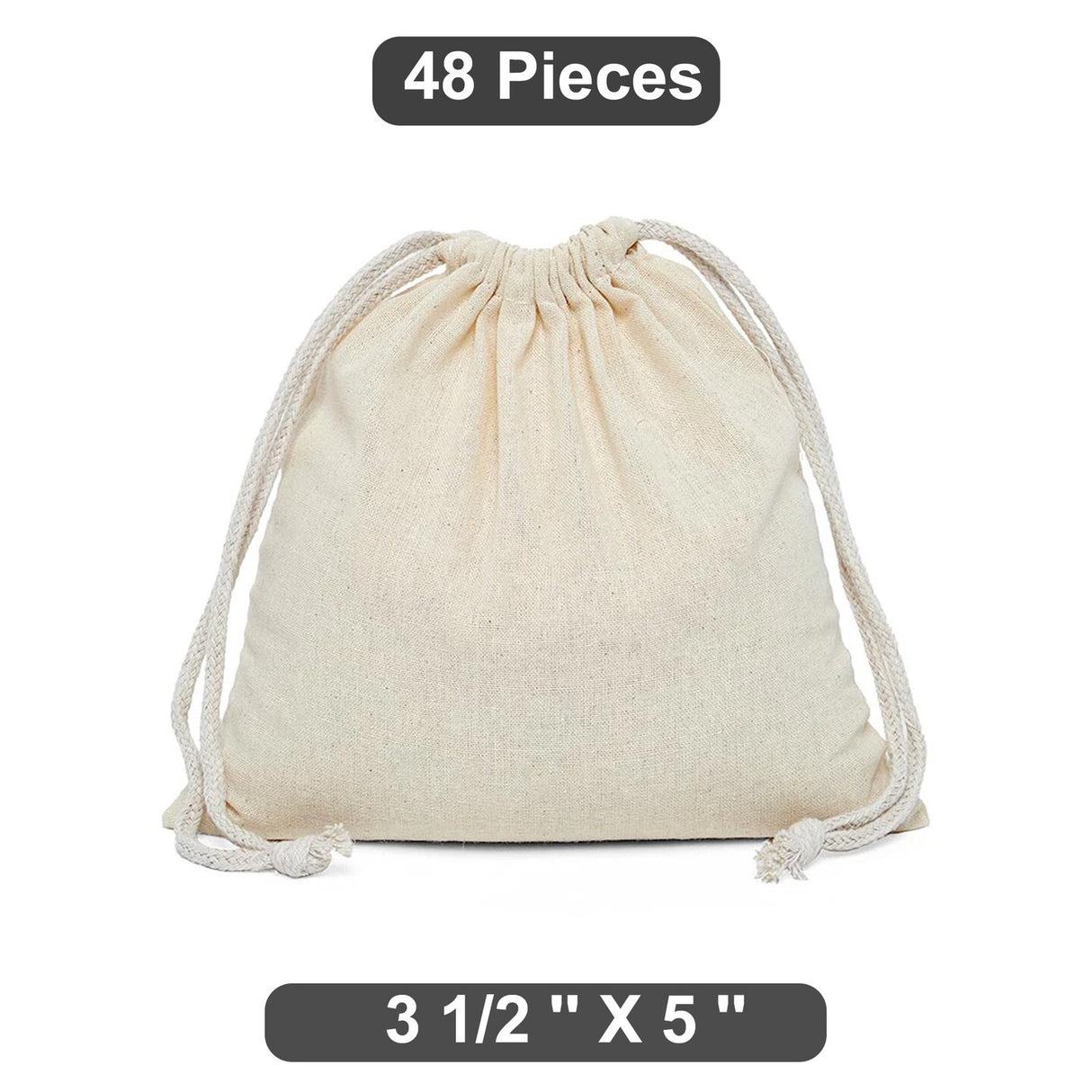 Versatile 3.5" x 5" Plain Cotton Muslin Pouch