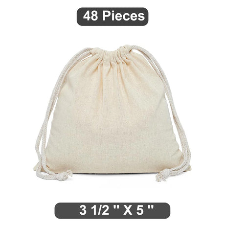 Versatile 3.5" x 5" Plain Cotton Muslin Pouch