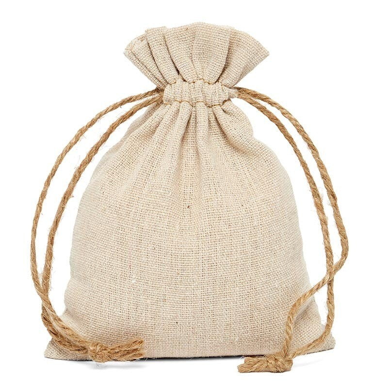 Linen Bag with Hemp Cord 3'' X 5'' Elegant