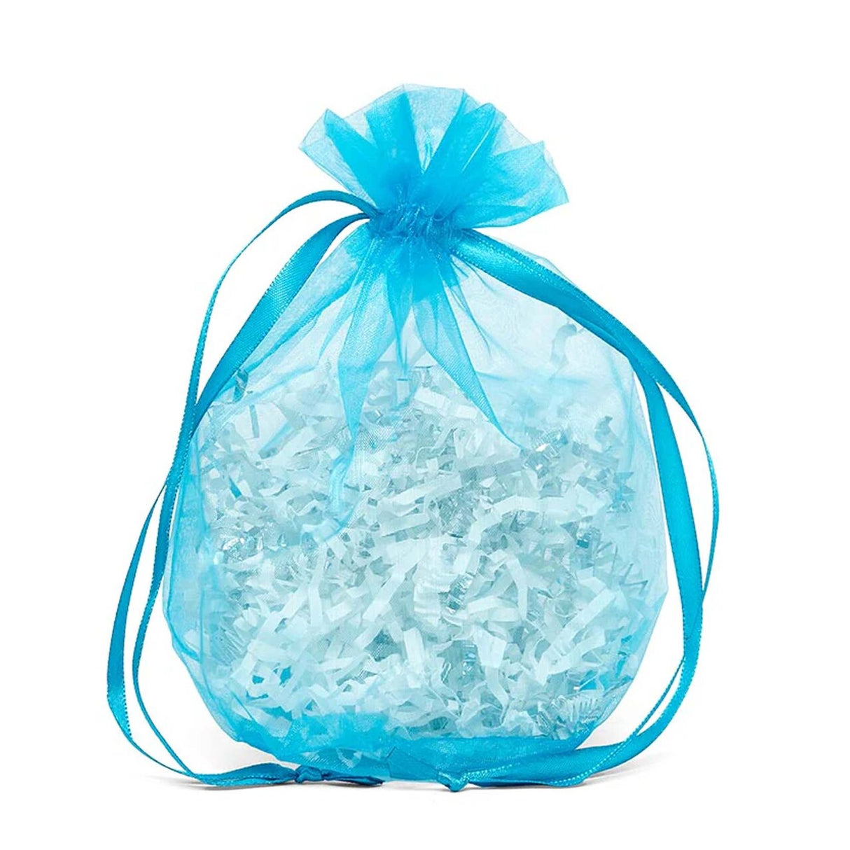 Wide Round Flat Bottom Organza Bags 6 1/2'' x 4'' x 7'' for Special Occasions