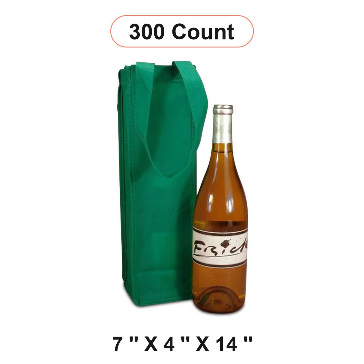 Non-Woven Reusable Wine Carry Bag Compact 7" x 4" x 14"