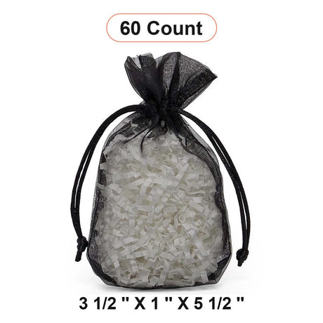 Flat Bottom Organza Bags 3 1/2''x1''x5 1/2'' for Party Favors