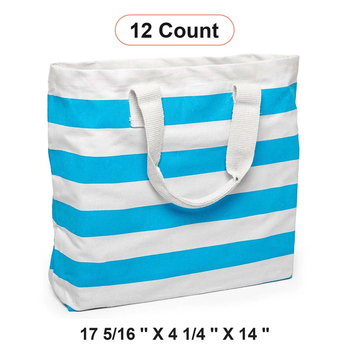 Stripe Canvas Tote Bags 17 5/16 '' x 4 1/4 '' x 14 '' Reusable and Stylish