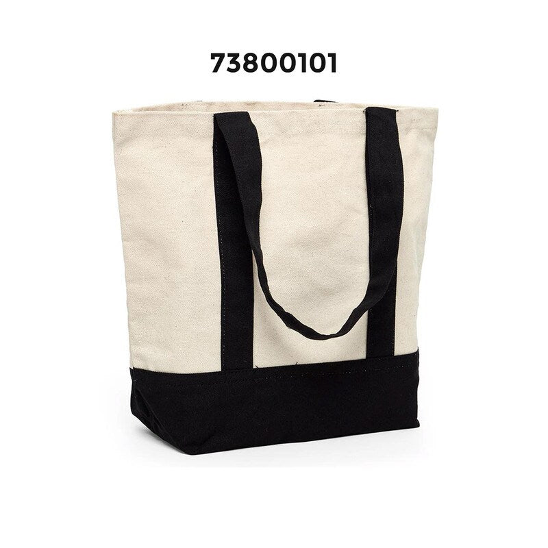 Stylish Canvas Tote Bag with Two-Tone Accent 14 5/16" x 4 1/4" x 12 1/2"