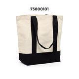 Stylish Canvas Tote Bag with Two-Tone Accent 14 5/16" x 4 1/4" x 12 1/2"