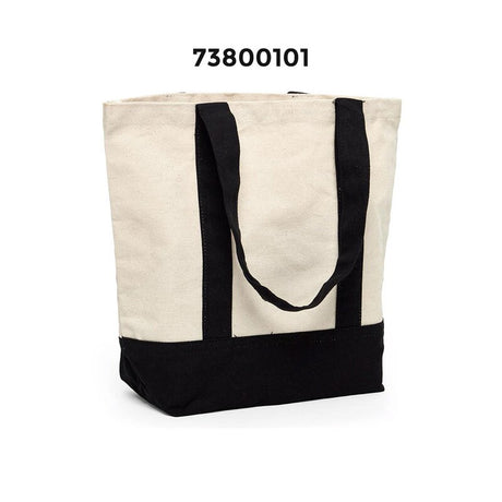 Stylish Canvas Tote Bag with Two-Tone Accent 14 5/16" x 4 1/4" x 12 1/2"