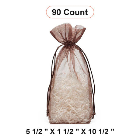 Flat Bottom Organza Bags 5 1/2''x11/2''x10 1/2'' for Beautiful Favors