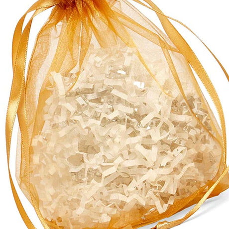 Wide Round Flat Bottom Organza Bags 6 1/2'' x 4'' x 7'' for Gifts Wrapping