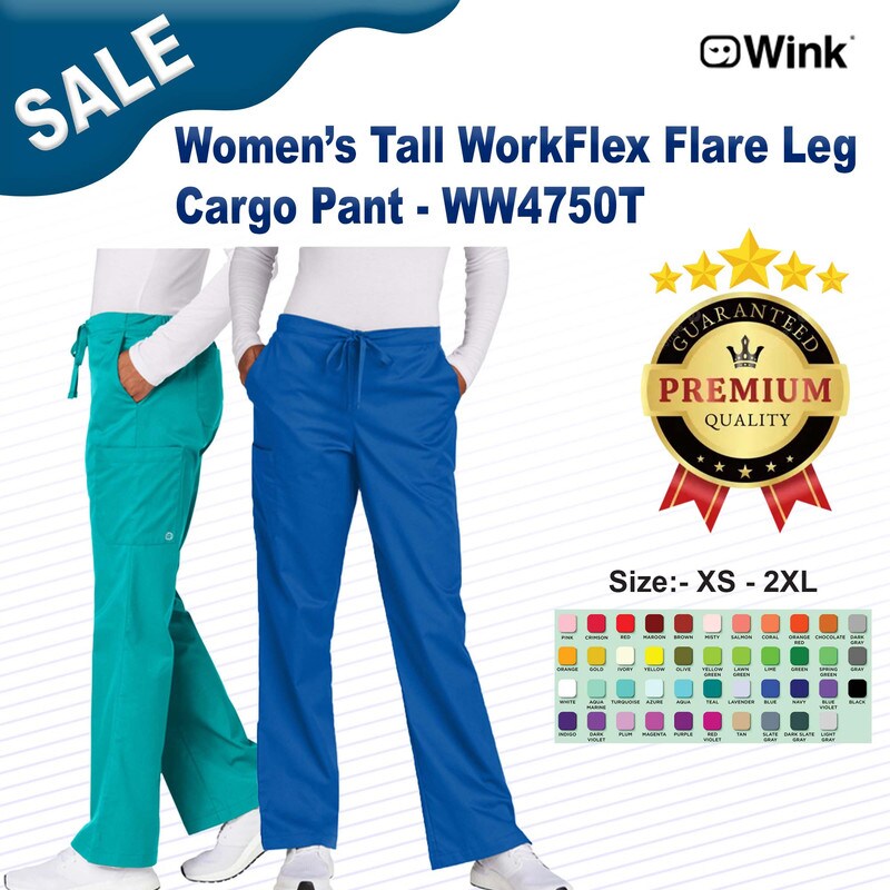 Wink® Women’s Tall WorkFlex Flare Leg Cargo Pant