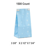 3 3/8” x 2 1/2” x 7 3/4” Snowflake Tin Tie Bags for Holiday Gifts