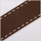 7/8" Brown Stitched Grosgrain Ribbon