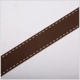 7/8" Brown Stitched Grosgrain Ribbon