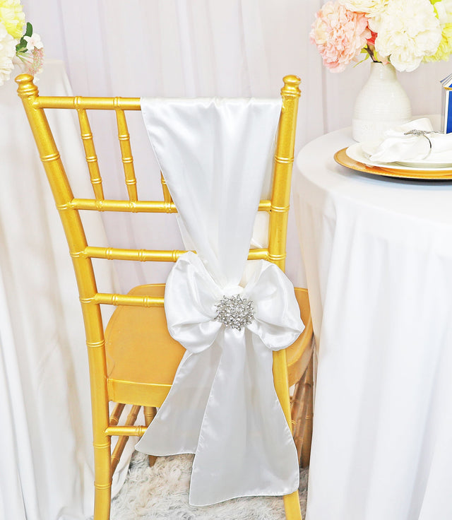 Satin Chair Sash Sample 8x108 White