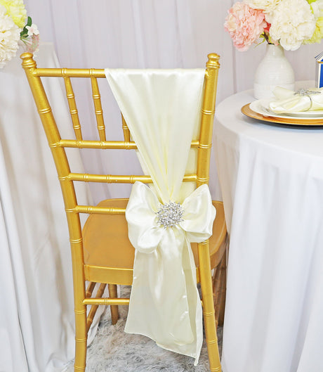 Satin Chair Sash Sample 8x108 Ivory
