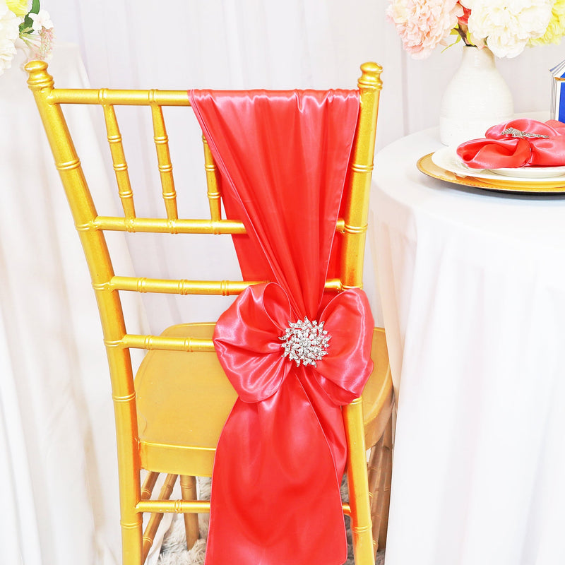 Satin Chair Sash Sample 8x108 Coral