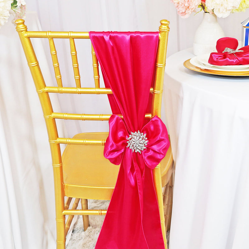 Satin Chair Sash Sample 8x108 Fuchsia