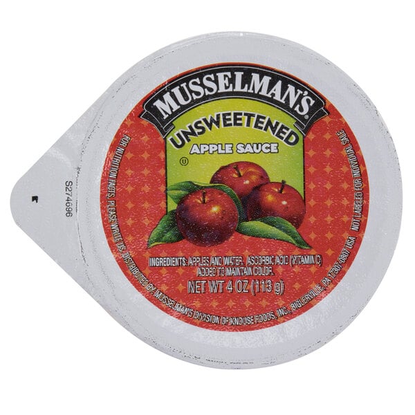 Musselman's Unsweetened Applesauce 4 oz. Cups - 72/Case
