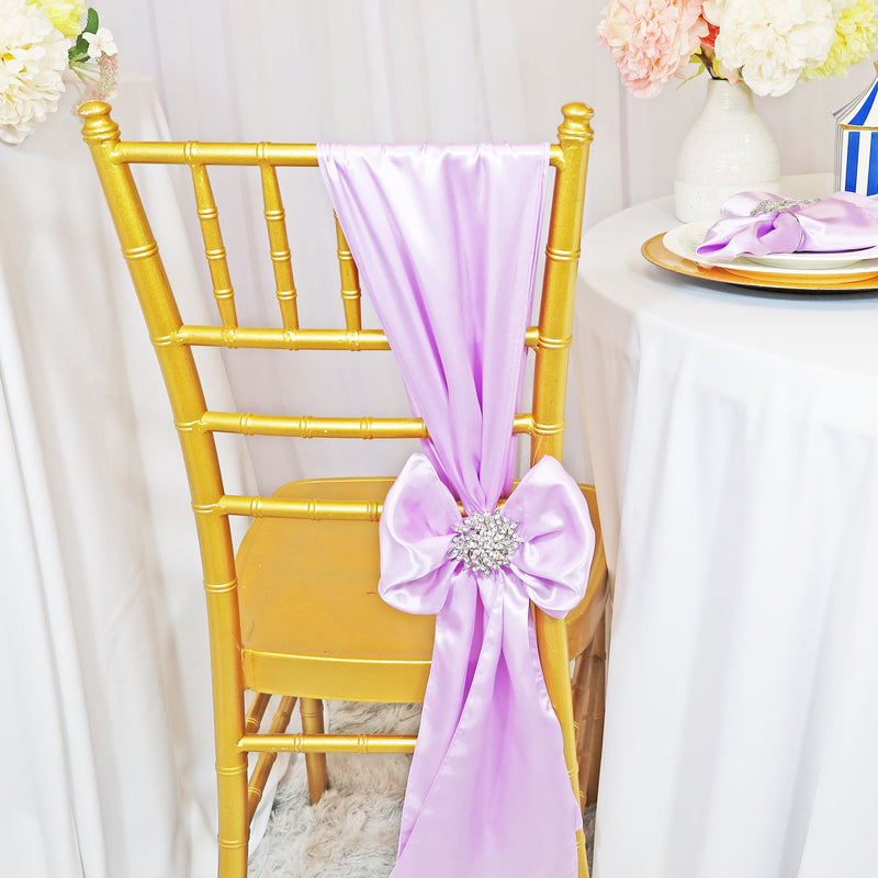 Satin Chair Sash Lavender 8x108