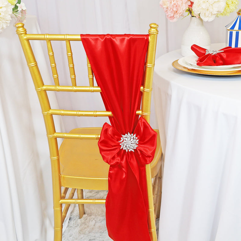Satin Chair Sash 8x108 Red