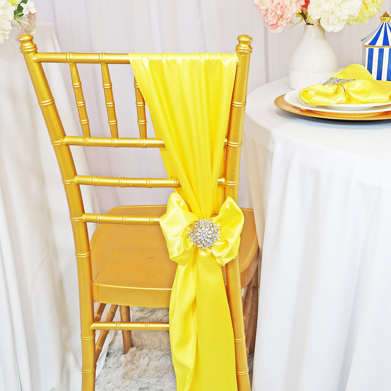 Satin Chair Sash Sample 8x108 Canary Yellow