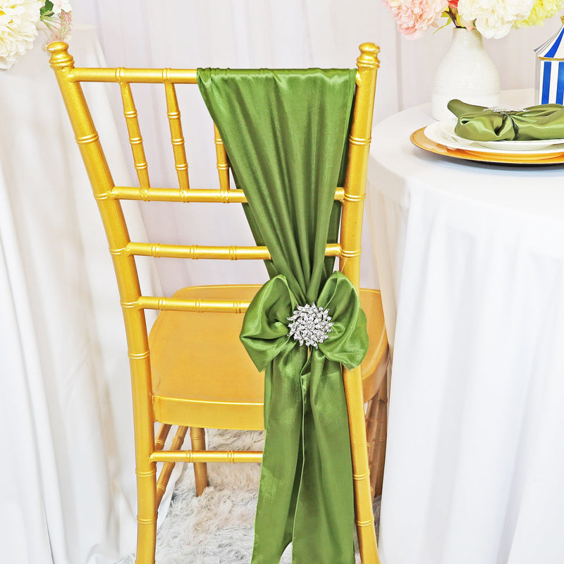 Satin Chair Sash Sample 8x108 Moss Green