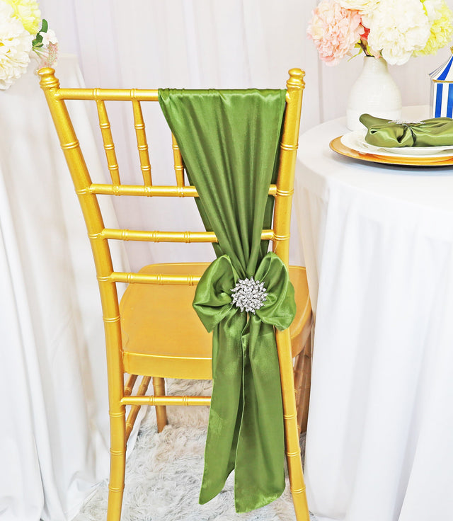 Satin Chair Sashes 8x108 Moss Green