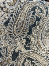 Swavelle Damask Shale Roof Garden Chenille Fabric - Damask Paisley, Shale Roof Garden, 58" Width (1 Yard)