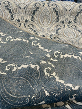 Swavelle Damask Shale Roof Garden Chenille Fabric - Damask Paisley, Shale Roof Garden, 58" Width (1 Yard)